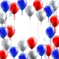 Red White and Blue Balloons Border Frame Royalty Free Stock Photo