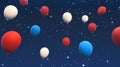 Red, white, and blue balloons rise into a star-lit night sky, a symbolic scene for Memorial Day observances and