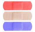 Red white and blue bandaids