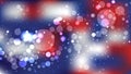 Red White and Blue Bokeh Background Vector