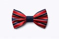 Red, White, and Blue Bow Tie with Black Background Royalty Free Stock Photo