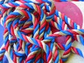 Red, white and blue braided rope