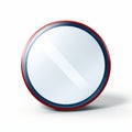 a red white and blue button on a white background Royalty Free Stock Photo