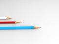 Red, white and blue color pencils Royalty Free Stock Photo