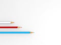 Red, white and blue color pencils - top view Royalty Free Stock Photo
