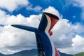 Red White and Blue Cruise Ship Funnel