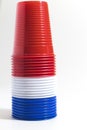 Red white and blue cups