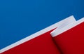 Red, white and blue 3d colored paper abstract background, wallpaper Royalty Free Stock Photo