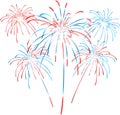 Red White and Blue Fireworks Royalty Free Stock Photo