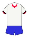 Red white and blue football kit