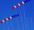 Red white and blue kites Royalty Free Stock Photo