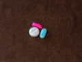 Red, white and blue pills