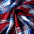 Red, White, And Blue Plaid Fabric For Vibrant Logo Screen Printing