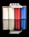 Red white and blue poker chips and cards Royalty Free Stock Photo