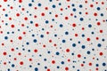 Red, white and blue polka dot pattern background,Generative AI Royalty Free Stock Photo