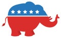 Red White And Blue Republican Elephant Royalty Free Stock Photo