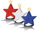 Red, White and Blue Star Candles Royalty Free Stock Photo