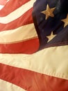 Red white blue stars American flag closeup fabric Royalty Free Stock Photo