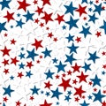 Red, white, and blue stars background that repeats and seamless