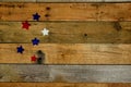 Red, white and blue stars on pallet wood