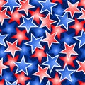 Red white and blue stars seamless pattern Royalty Free Stock Photo