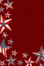 Red, white, and blue USA flag stars pattern frame on red background Royalty Free Stock Photo