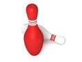 Red and white bowling pins