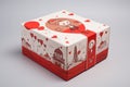 A red and white box featuring a picture of a girl, providing a straightforward visual representation, Playful Valentine\'s