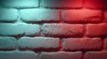 A red and white brick wall with a light shining through it Royalty Free Stock Photo