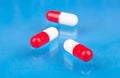 Red and white capsules Royalty Free Stock Photo