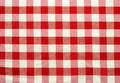 Red and white checked fabric