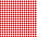 Red and white checked tablecloth pattern checkered picnic Royalty Free Stock Photo