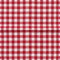 Classic red checkered picnic tablecloth blanket pattern featuring traditional gingham design perfect for background Royalty Free Stock Photo