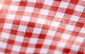 Red and white checkered table