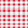 Red and white checkered tablecloth background. Textile design. generative AI Generative AI Royalty Free Stock Photo