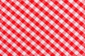 Red and white checkered tablecloth