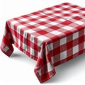 Red and White Checkered Tablecloth on Table Royalty Free Stock Photo