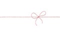 Red and white Christmas string tied in a bow isolated on white background Royalty Free Stock Photo