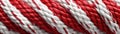 Red White Close Up Very Detailed Pattern Of Ropes Panoramic Banner. Generative AI