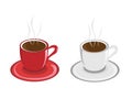 Red and white coffee cups Royalty Free Stock Photo