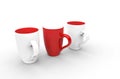 Red And White Coffee Mugs Royalty Free Stock Photo