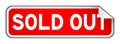 Red and white color of sold out square sticker Royalty Free Stock Photo
