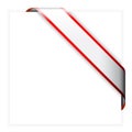 Red and white colorful corner ribbon Royalty Free Stock Photo