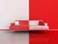 Red and White Contrast Sofa
