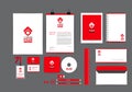 Red and white corporate identity template for your business