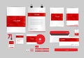 Red and white corporate identity template for your business