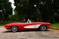 Red and White Corvette Convertible Royalty Free Stock Photo