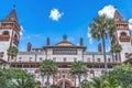 Red White Courtyard Flagler College St Augustine Florida Royalty Free Stock Photo