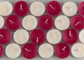 Red and White Diagonal of Candles Royalty Free Stock Photo
