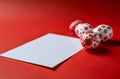 red and white dice red and white dice on a white background Royalty Free Stock Photo